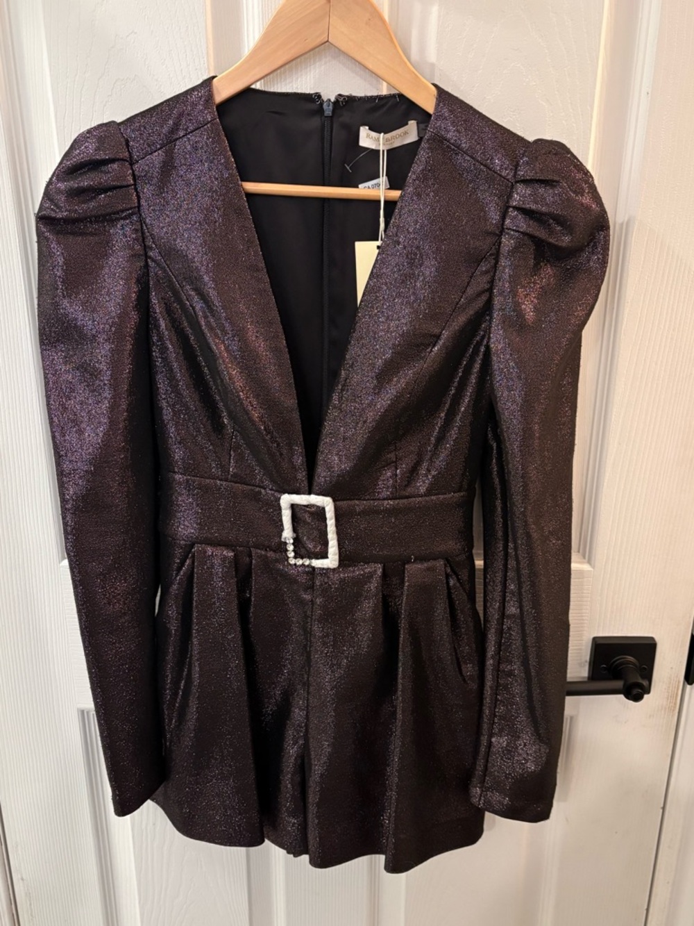 Ramy Brook Black Glitter Romper
